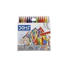 DOMS Extra Long Wax Crayons 16 shades